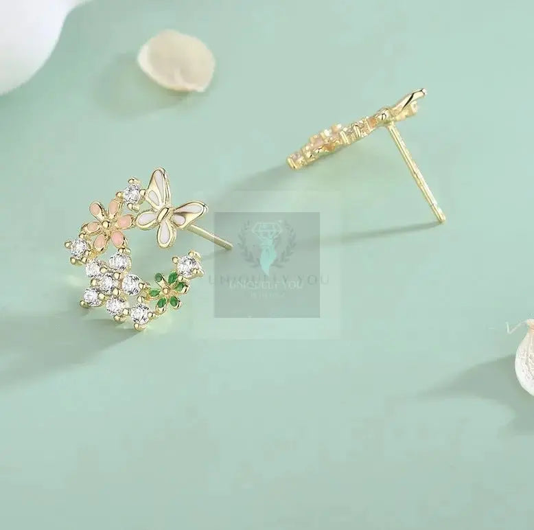 Flower Butterfly Stud Earrings - Uniquely You Online