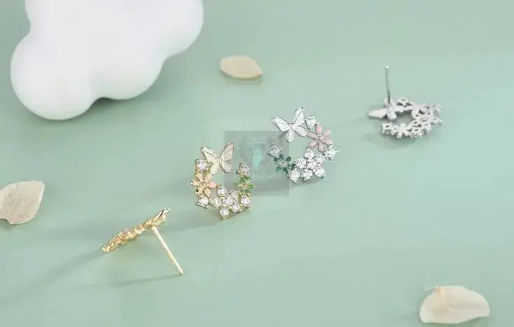 Flower Butterfly Stud Earrings - Uniquely You Online