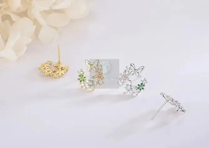 Flower Butterfly Stud Earrings - Uniquely You Online