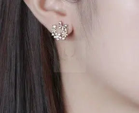 Flower Butterfly Stud Earrings