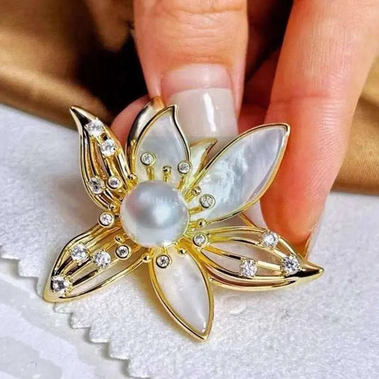 Flower Pearl Brooch - Uniquely You Online