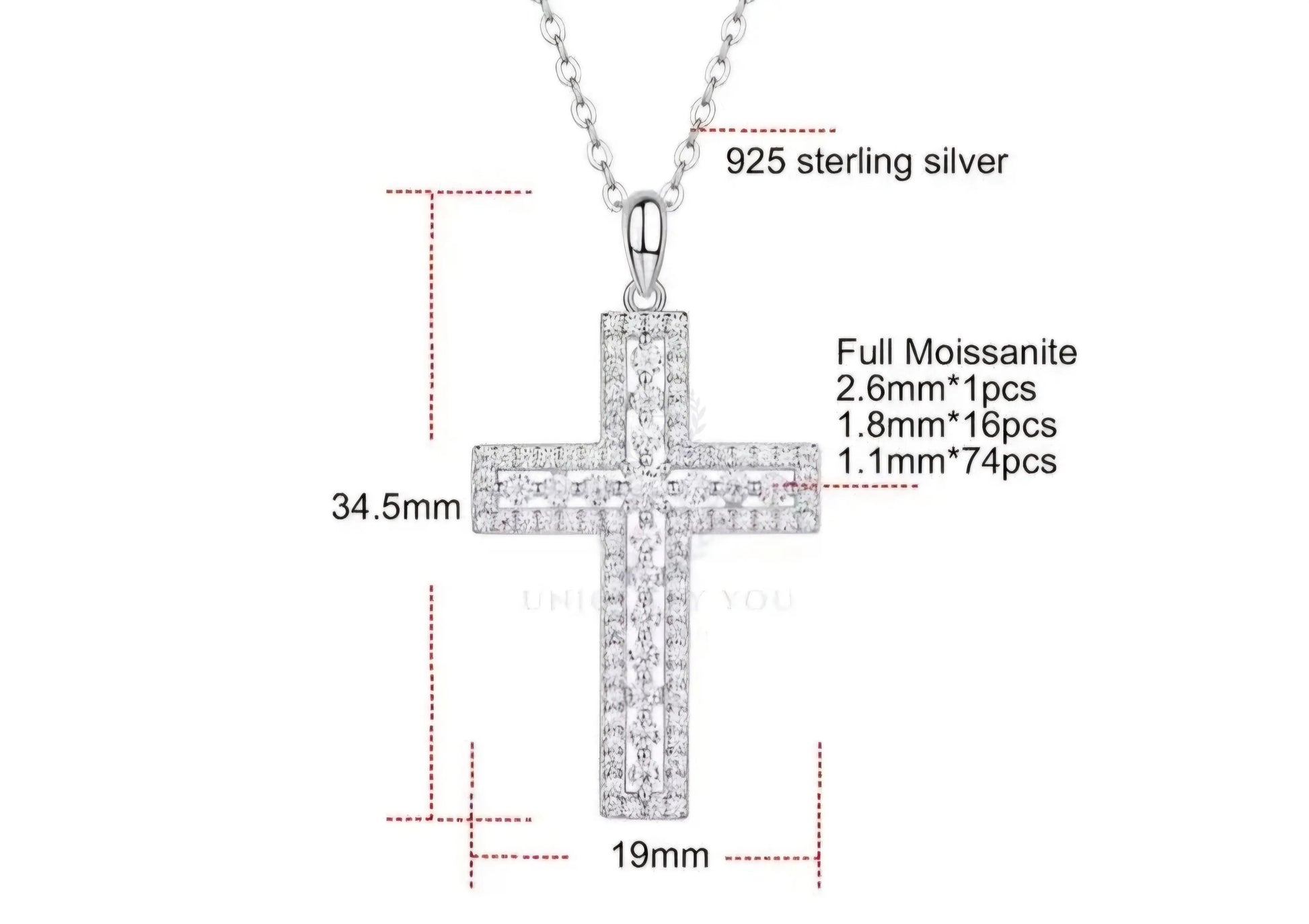 Framed Moissanite Cross Pendant  Uniquely You Online