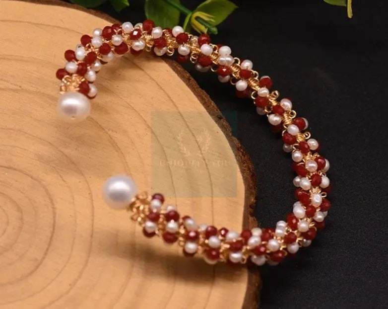 Freshwater Pearl Red Bracelet - Uniquely You Online