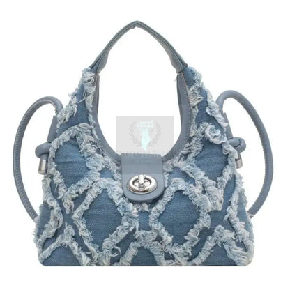 Fringe Denim Bag - Uniquely You Online