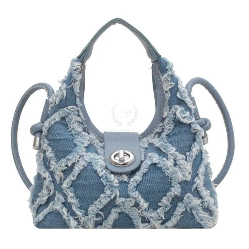 Fringe Denim Bag - Uniquely You Online