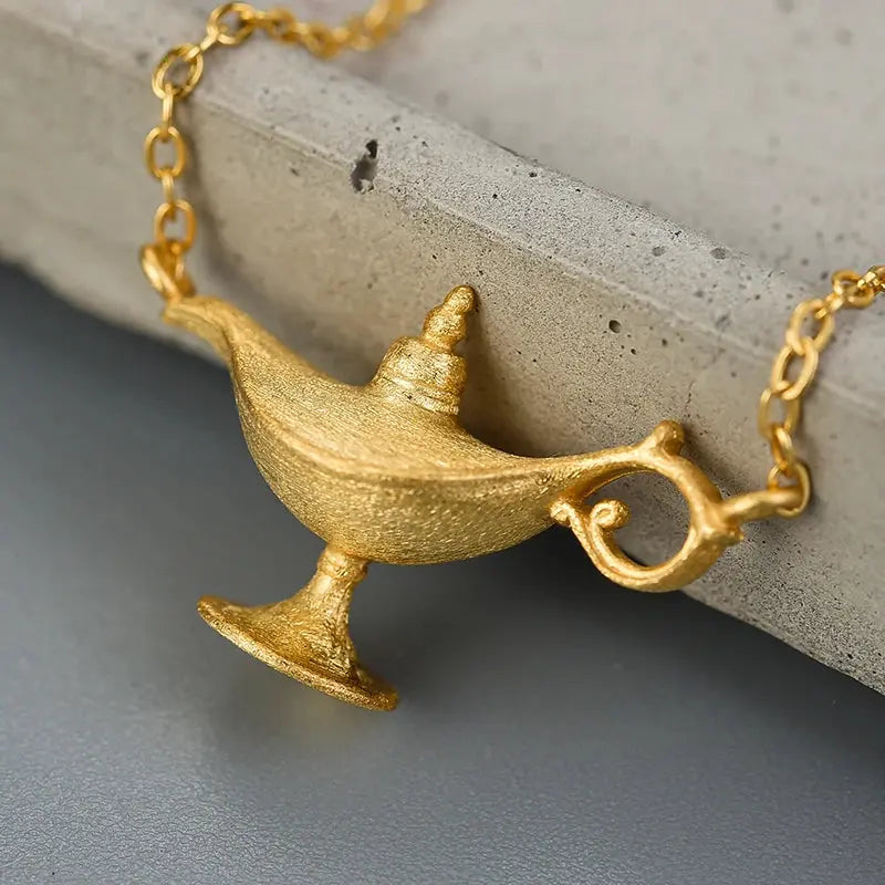 Genie Lamp Pendant with Necklace