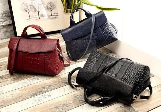 Genuine Leather Alligator Handbag - Uniquely You Online