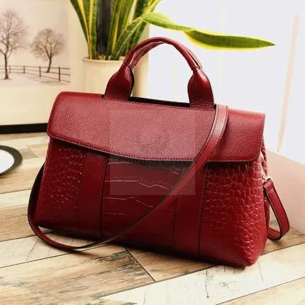 Genuine Leather Alligator Handbag - Uniquely You Online