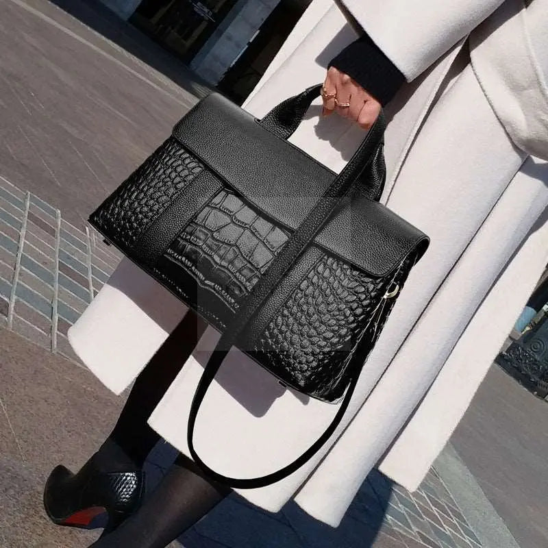 Genuine Leather Alligator Handbag - Uniquely You Online