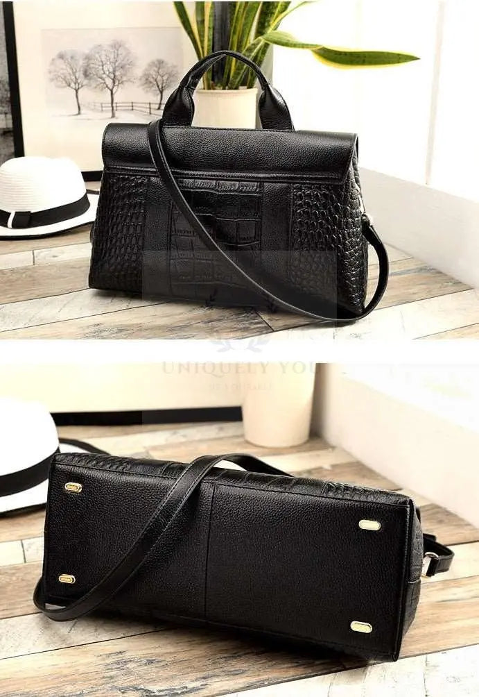 Genuine Leather Alligator Handbag - Uniquely You Online