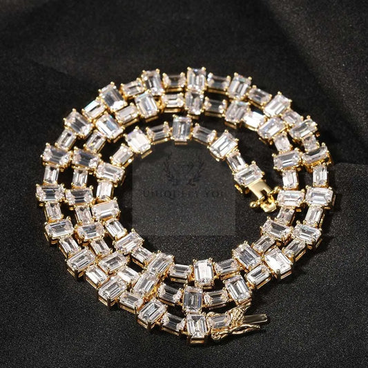 Geometric Baguette CZ Tennis Chain