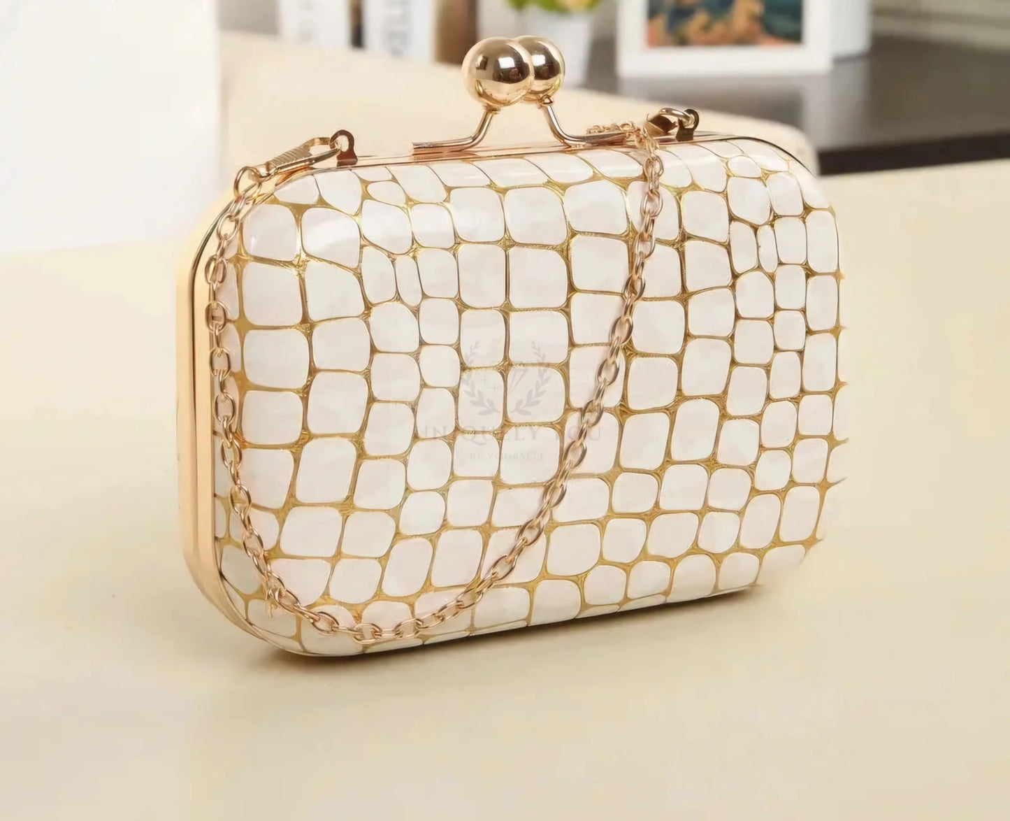 Gold Paint Embossed Bag  Uniquely You Online