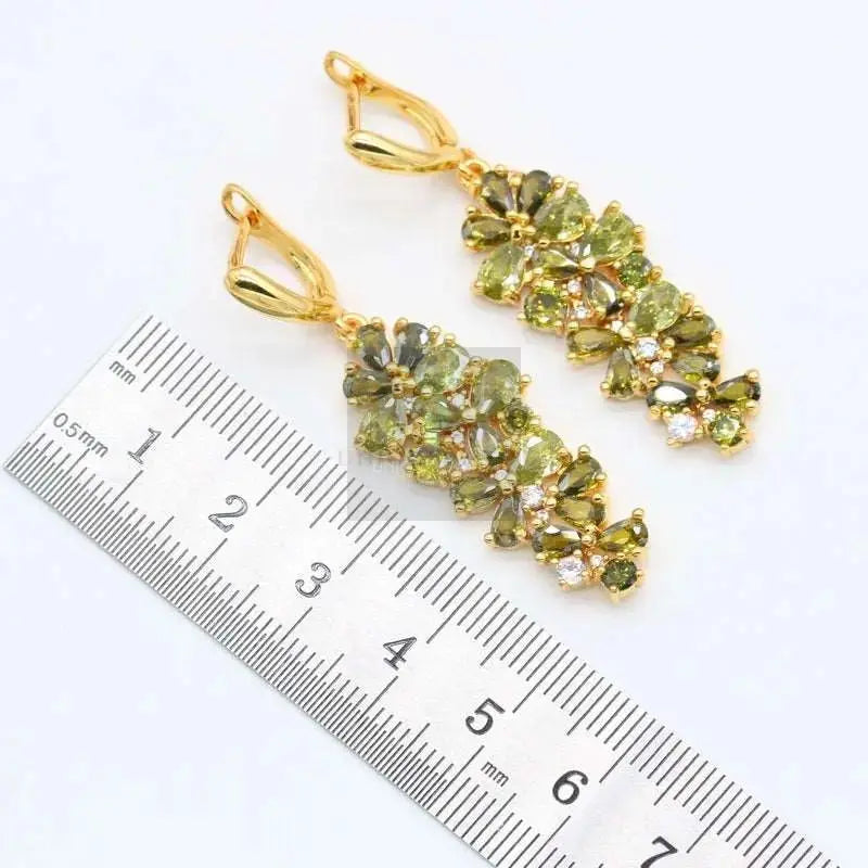 Green Peridot Gold Jewelry Set - Uniquely You Online