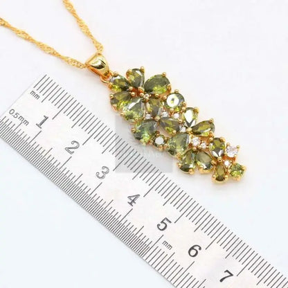 Green Peridot Gold Jewelry Set - Uniquely You Online