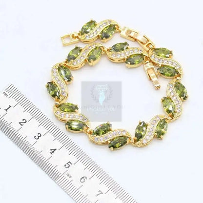 Green Peridot Gold Jewelry Set - Uniquely You Online