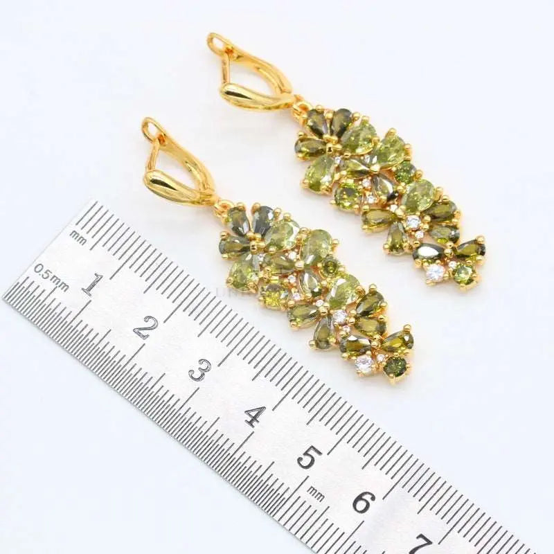 Green Peridot Gold Jewelry Set - Uniquely You Online