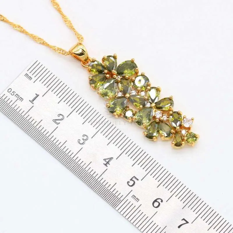 Green Peridot Gold Jewelry Set - Uniquely You Online