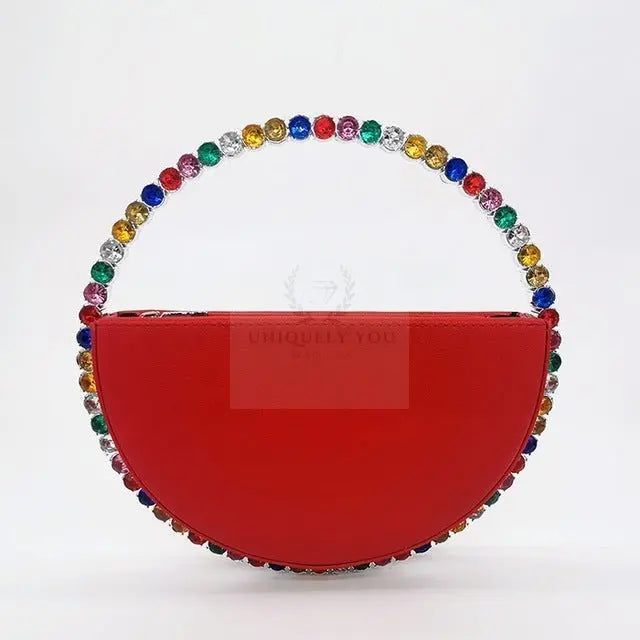 Half Moon Crystal Handle Clutch - Uniquely You Online