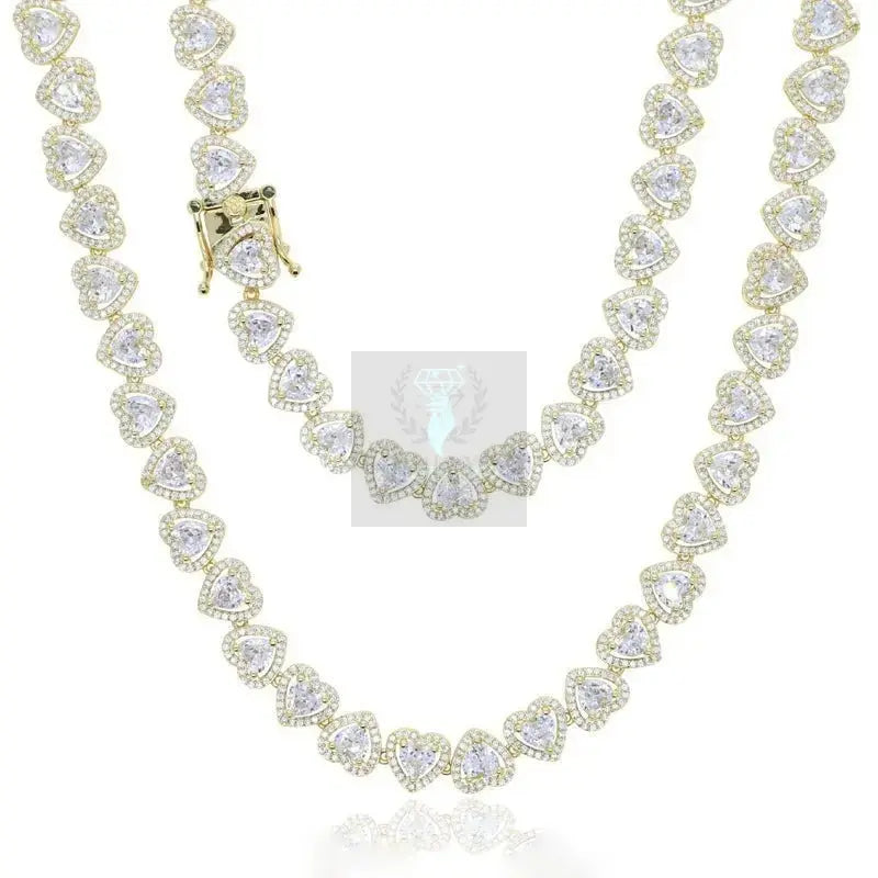 Hollow Heart CZ Cluster Tennis Necklace - Uniquely You Online