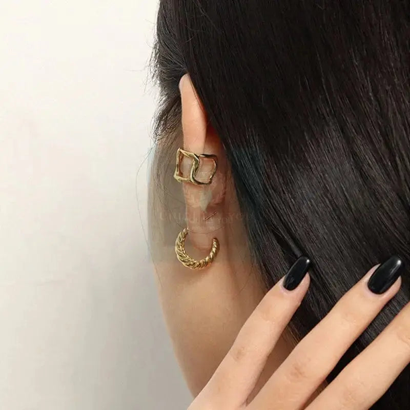 Hollow Square Ear Cuff - Uniquely You Online