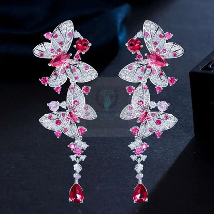 Hot Pink Butterfly Drop Earrings - Uniquely You Online