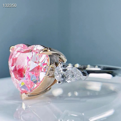 5.01ct Natural Pink Diamond Heart Ring