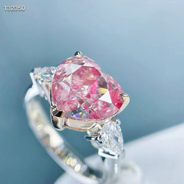 5.01ct Natural Pink Diamond Heart Ring