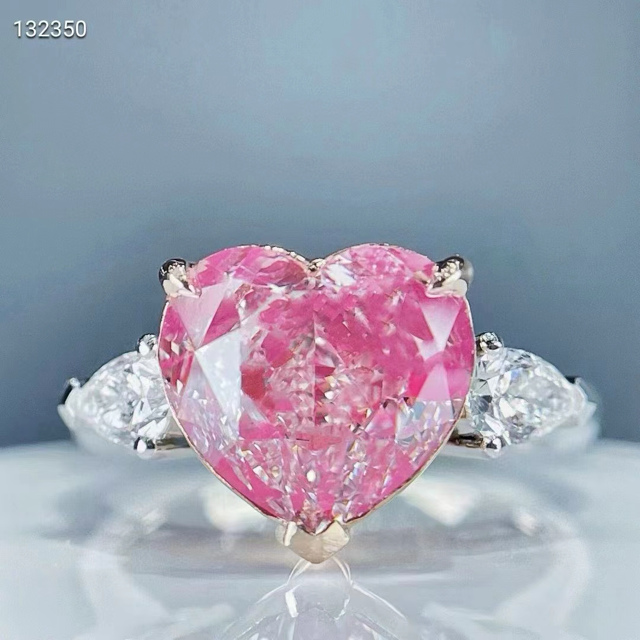 5.01ct Natural Pink Diamond Heart Ring