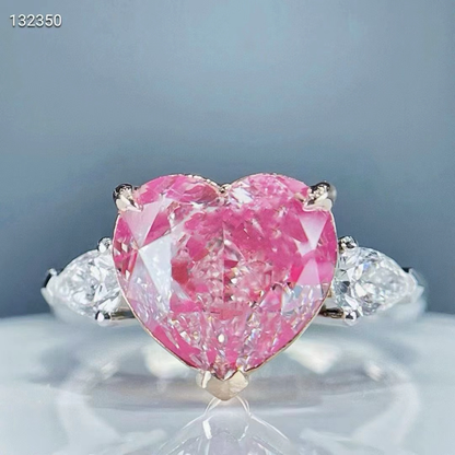 5.01ct Natural Pink Diamond Heart Ring