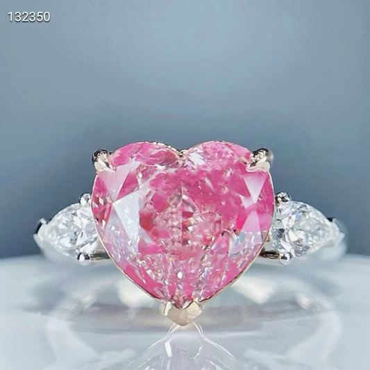 5.01ct Natural Pink Diamond Heart Ring