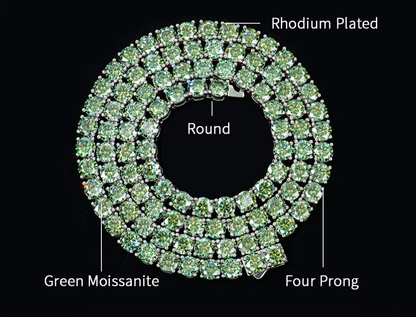 3mm-6mm Round Brilliant Cut Moissanite Tennis Necklace