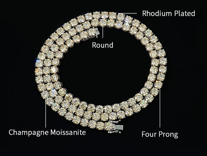 3mm-6mm Round Brilliant Cut Moissanite Tennis Necklace