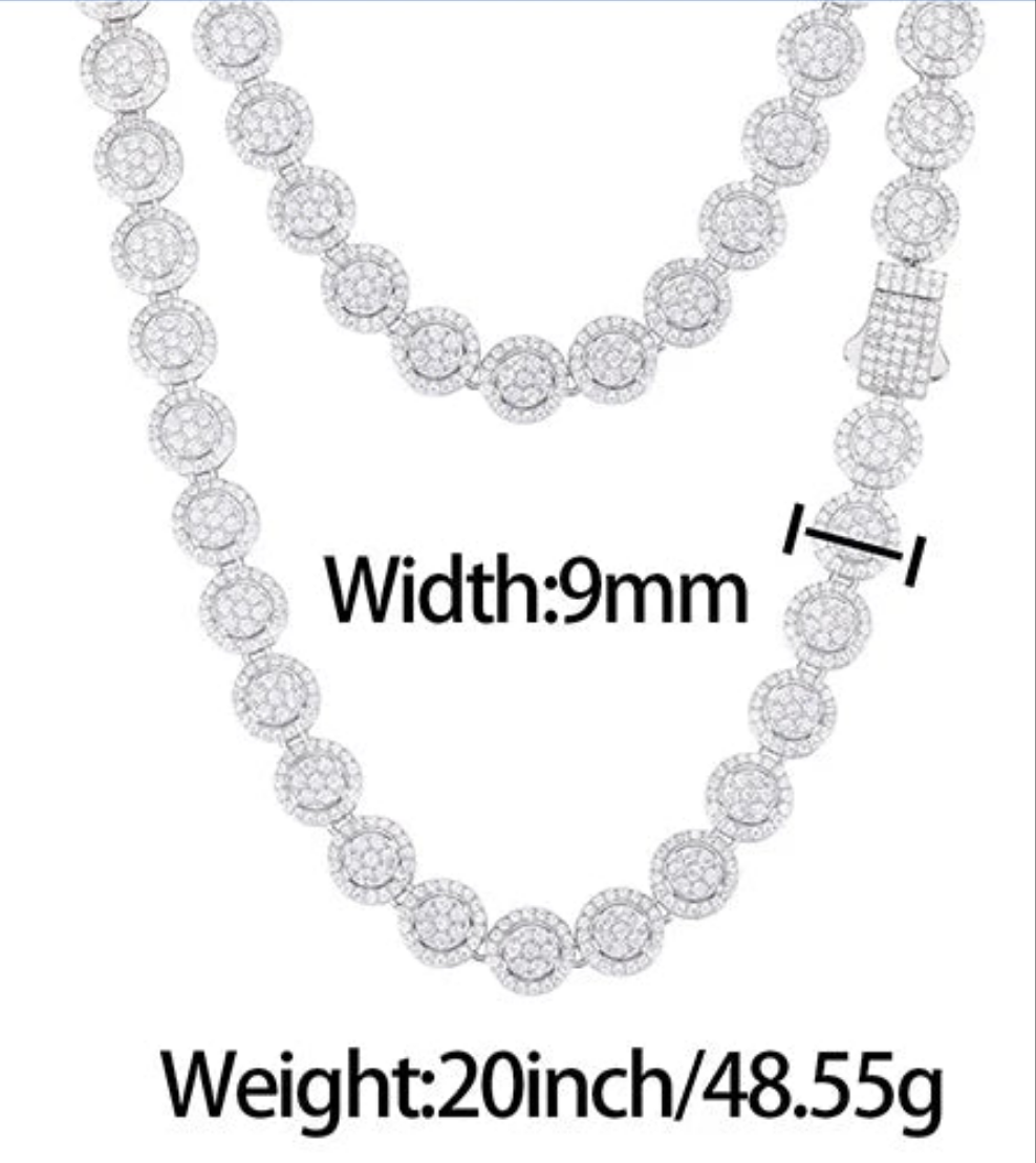 9mm CZ/Moissanite Flat Bead Link Chain and Bracelet  Uniquely You Online