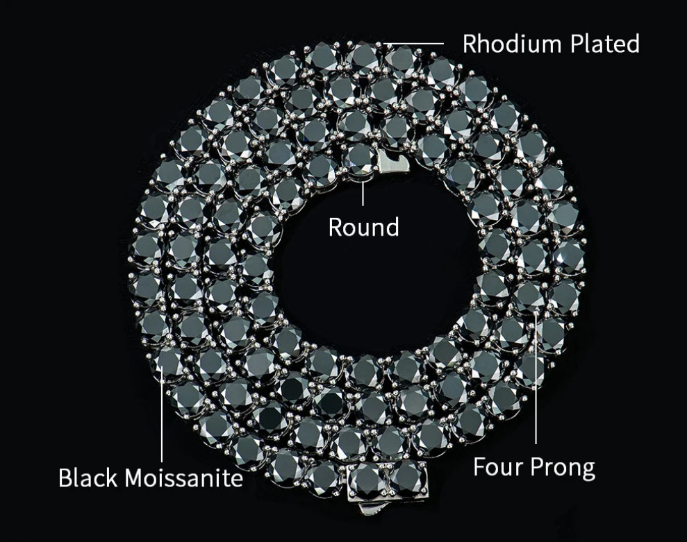 3mm-6mm Round Brilliant Cut Moissanite Tennis Necklace