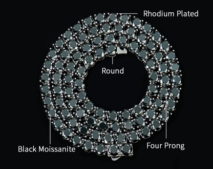 3mm-6mm Round Brilliant Cut Moissanite Tennis Necklace