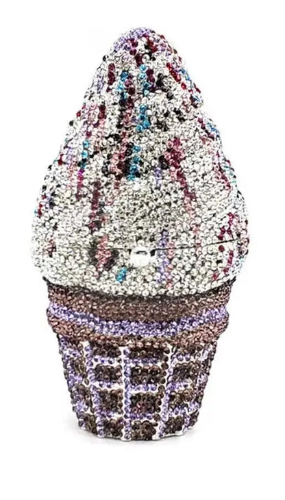 Ice Cream Cone Crystal Novelty Clutch - Uniquely You Online