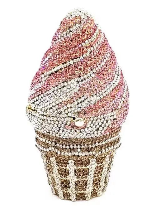 Ice Cream Cone Crystal Novelty Clutch - Uniquely You Online