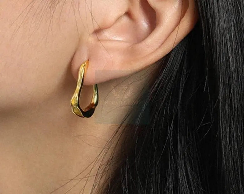 Irregular Water Droplets Hoop Earrings - Uniquely You Online