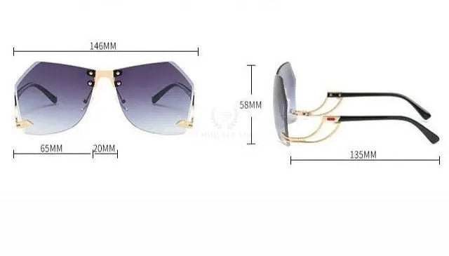 Kate Irregular Rimless Sunglasses - Uniquely You Online