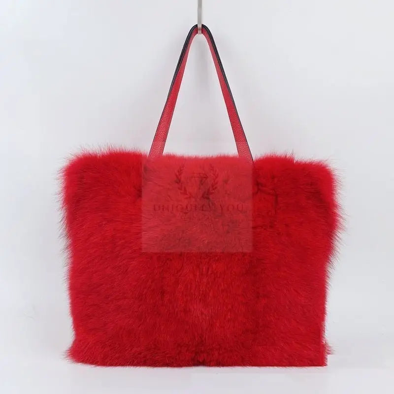 Large Fox Fur Handbag - Uniquely You Online