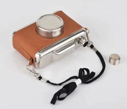 Leather Camera Hip Flask