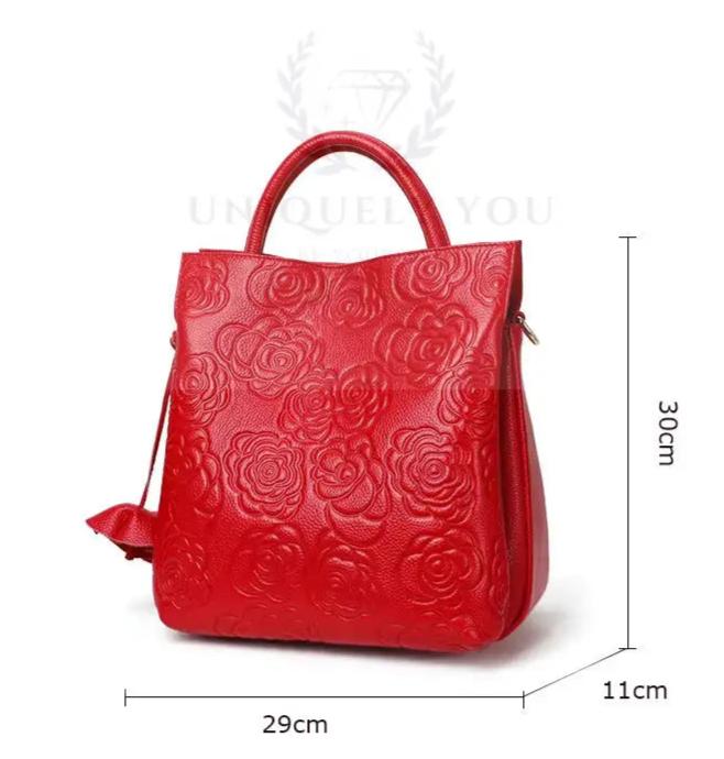 Leather Rose Tote Bag  Uniquely You Online