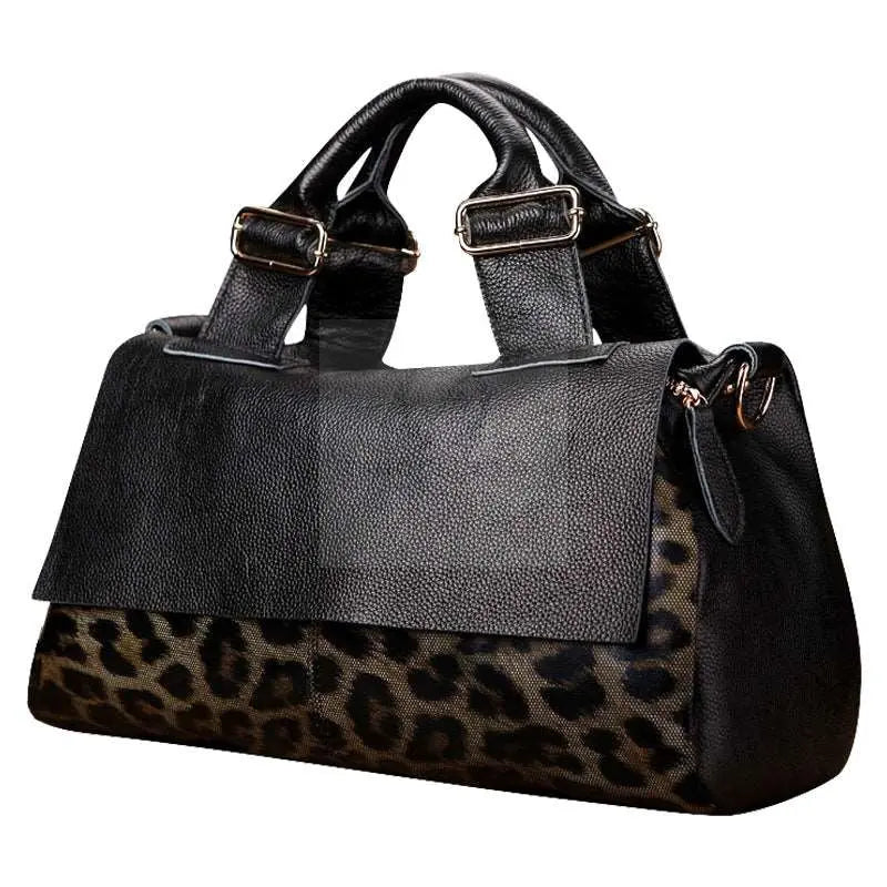 Leopard Print Soft Leather Handbag - Uniquely You Online