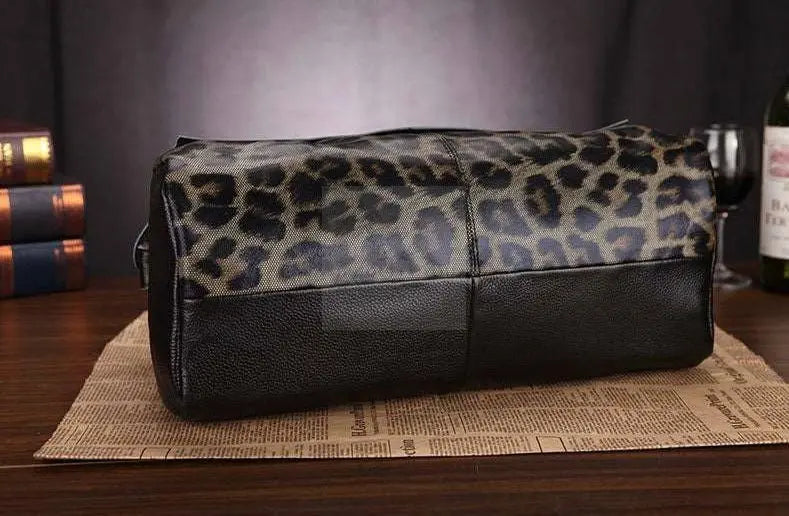 Leopard Print Soft Leather Handbag - Uniquely You Online