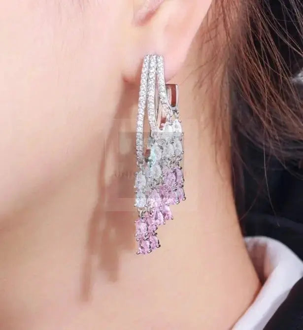 Long Tassel Pink Drop Earrings - Uniquely You Online