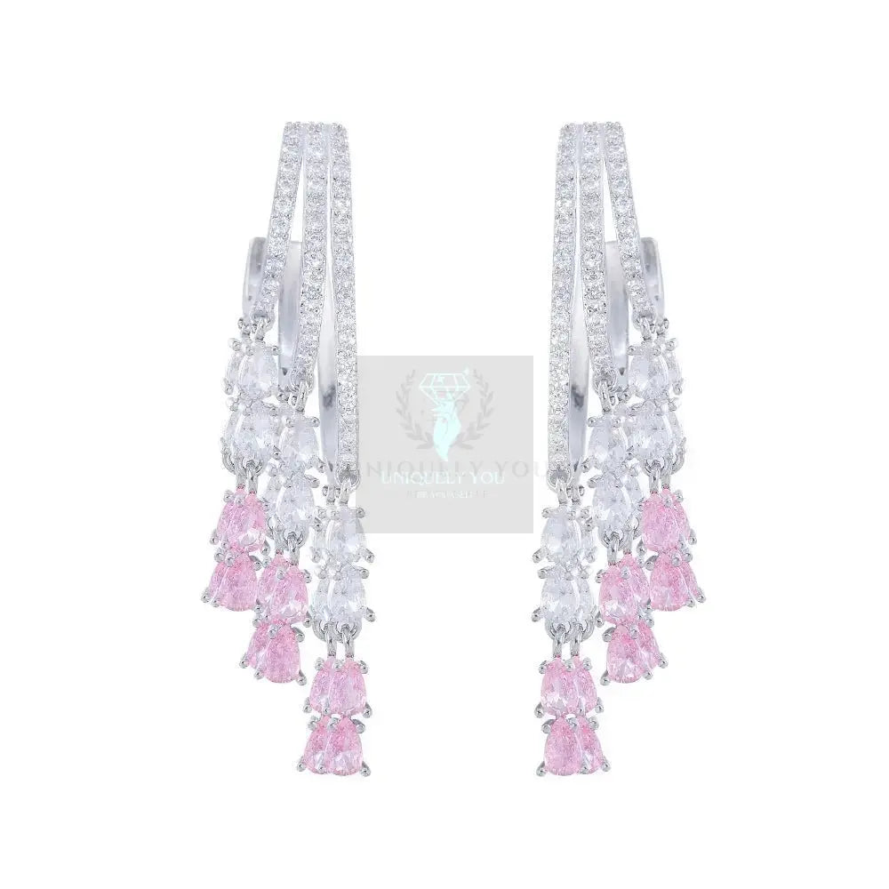 Long Tassel Pink Drop Earrings - Uniquely You Online