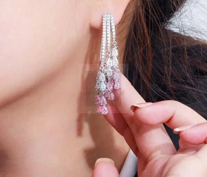 Long Tassel Pink Drop Earrings - Uniquely You Online