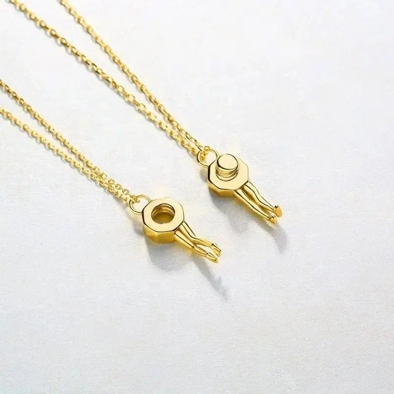 Lovers Couple Screw-In Necklace Set - Uniquely You Online