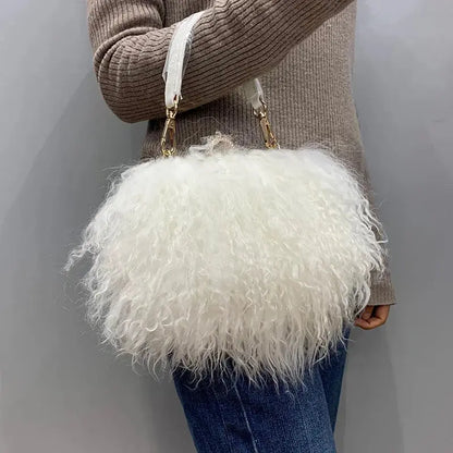 Lux Mongolian Lamb Fur Handbag