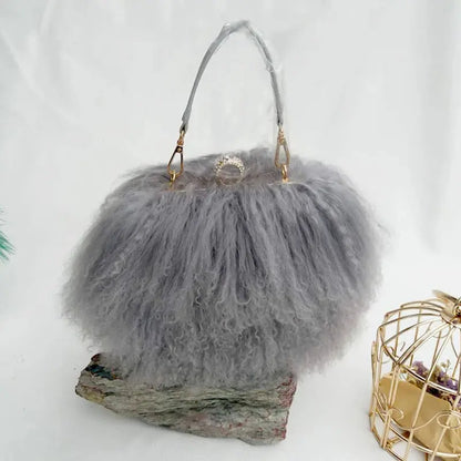 Lux Mongolian Lamb Fur Handbag